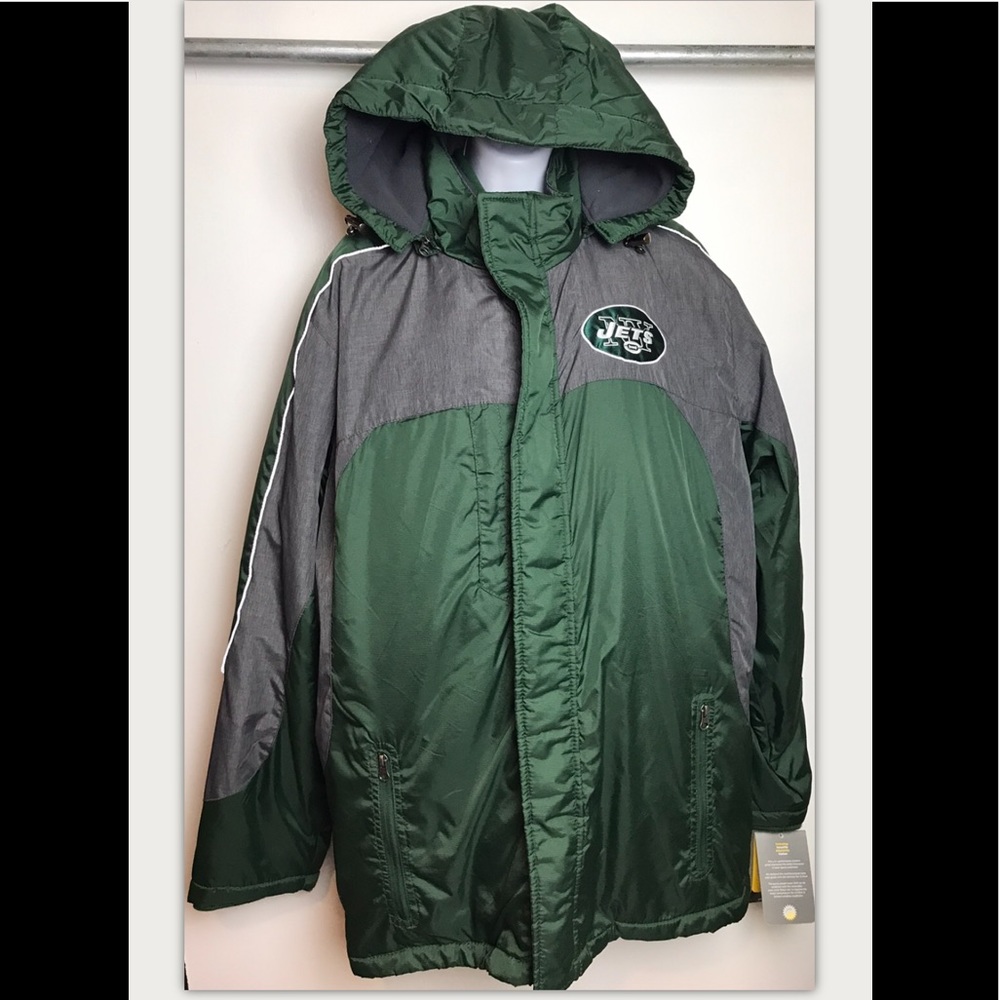 New NEW YORK JETS Jacket Vest Systems 3 In 1 Hooded Coat Football Green NWT NFL